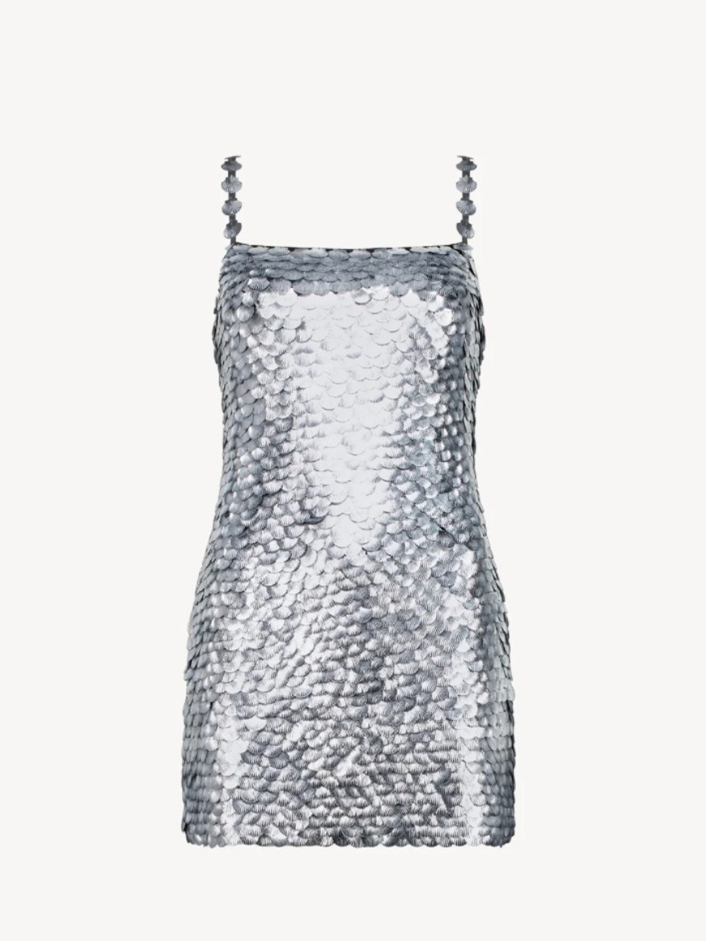 Leslie Amon Shell Mini Dress in Silver Shell